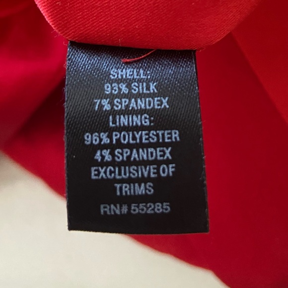 Express Red Silk Strapless Mini Dress with Belt, Size 4 Cocktail Homecoming - Picture 2 of 13